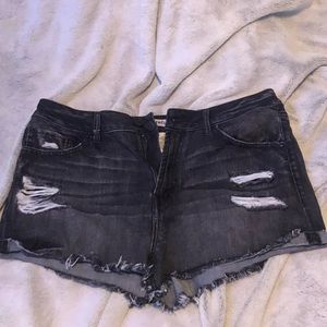 Refuge washed black jeans shorts (10)